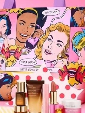 Estee Lauder Comic Style Art TOTE  with Mini Skin Care Set